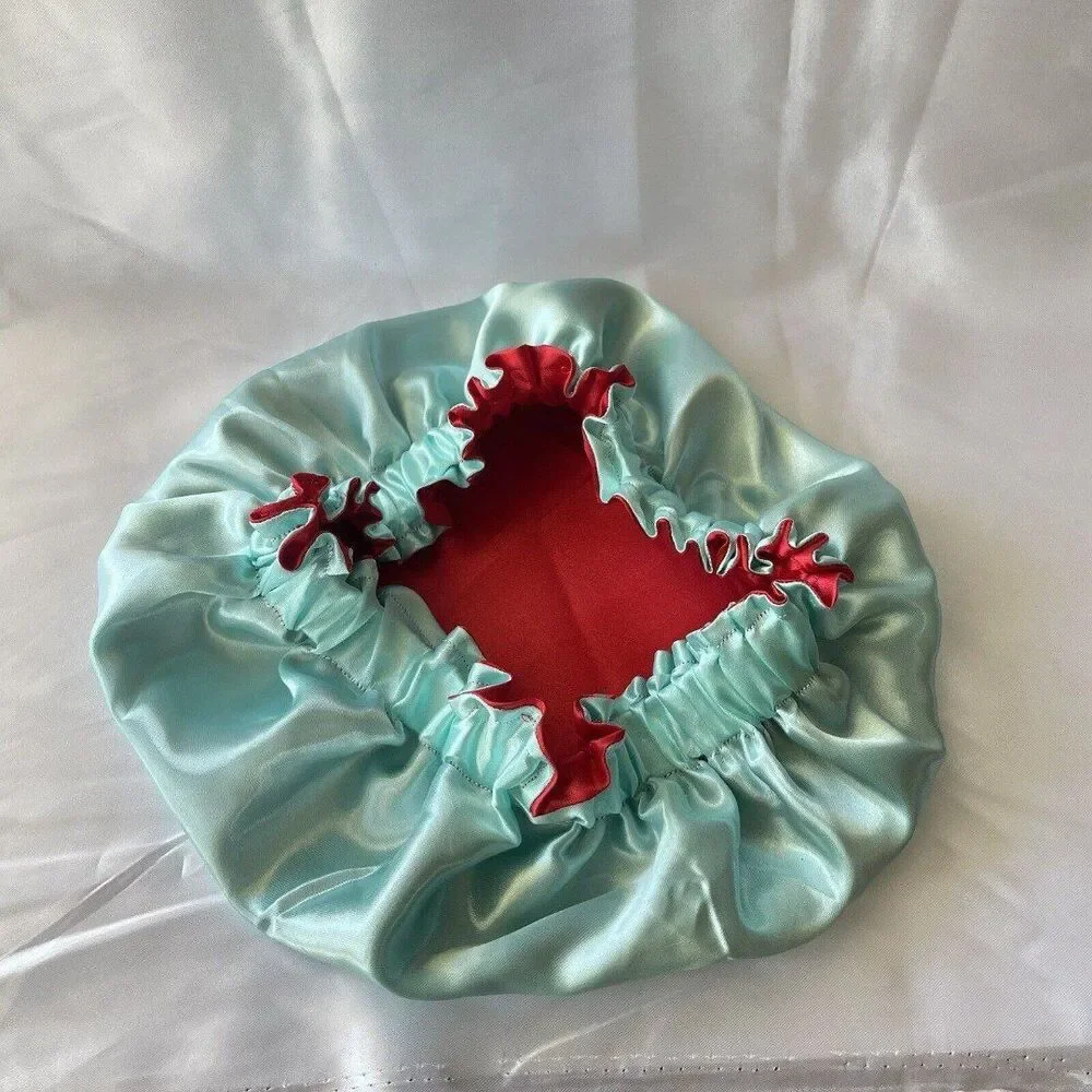 Large Satin bonnet for Curly Hair, Double Layer Reversible Silk Hair Sleep Cap